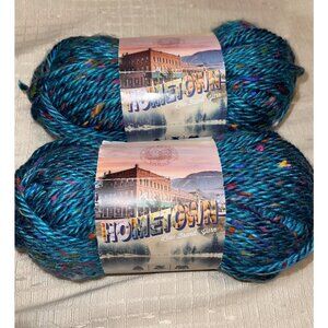 2 Skeins Lion Brand Hometown Super Bulky Wt Yarn Color 308H Key Largo Tweed